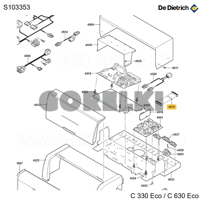 Плата C 26 конт. L400 De Dietrich S103353 для газового котла