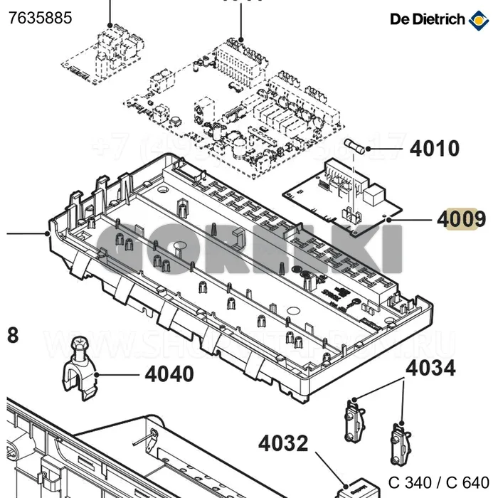 Плата cb-01 De Dietrich 7635885 для газового котла