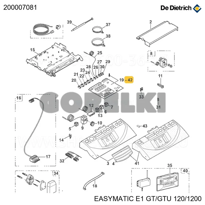 Плата De Dietrich реле EASYMATIC E1/III 200007081 для газового котла
