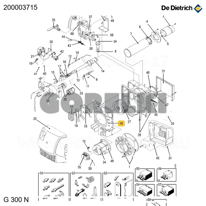 Плата держателя компонентов De Dietrich 200003715 для газового котла