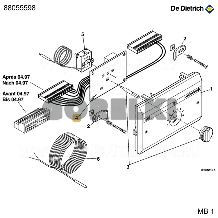 Плата mb1 проверено De Dietrich 88055598 для газового котла