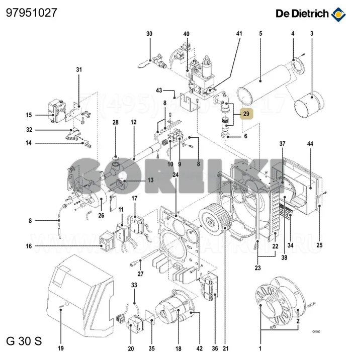 Полуфланец De Dietrich 97951027 для газового котла