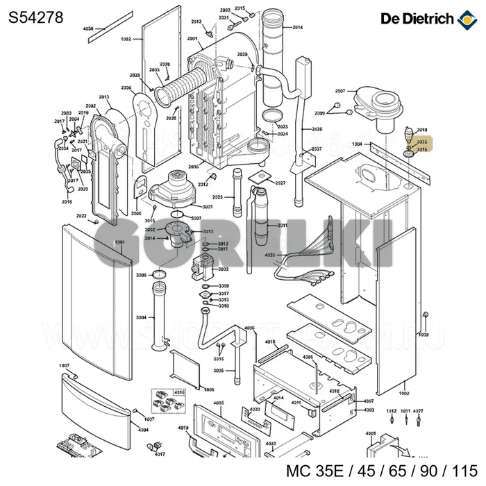 Проходник для труб De Dietrich S54278 для газового котла