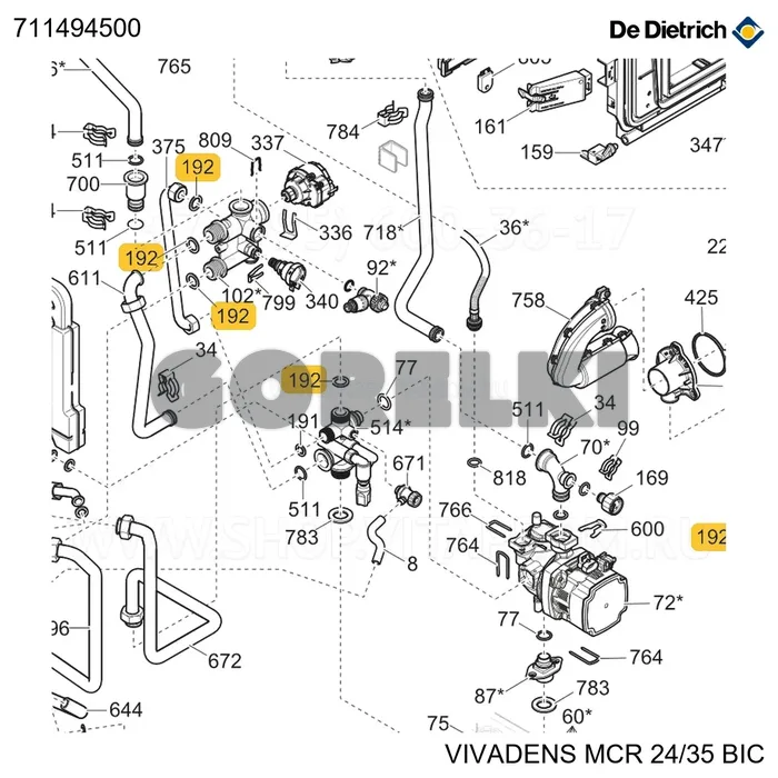 Прокладка g3/4-17x24x2 De Dietrich 711494500 для газового котла