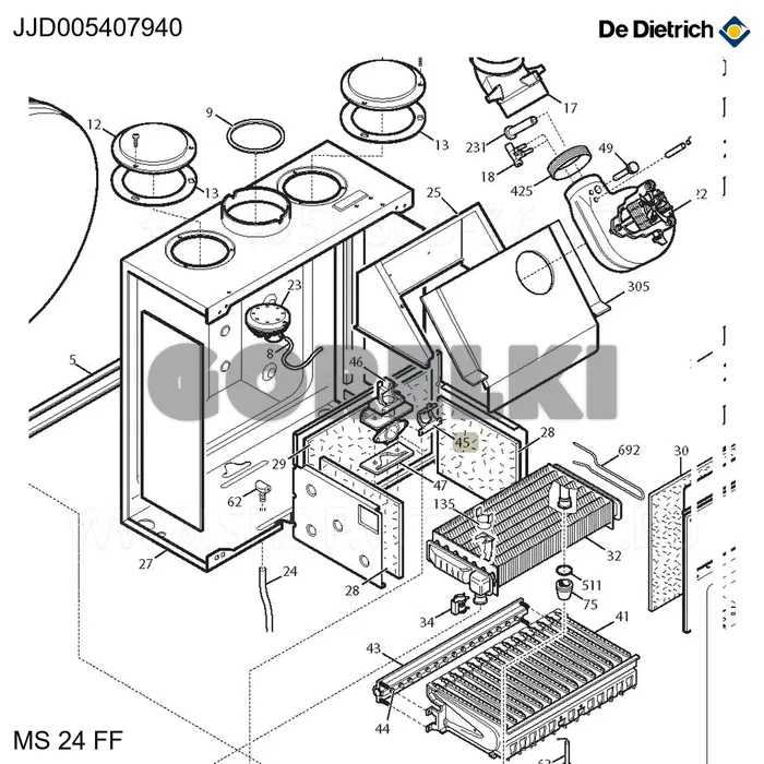 Прокладка рампы De Dietrich JJJ005407940 для газового котла