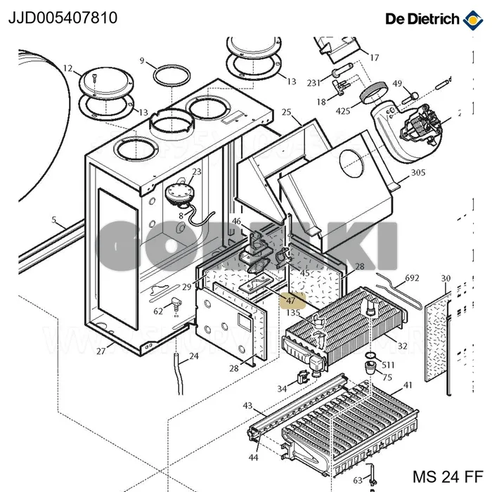 Прокладка штуцера рампы De Dietrich JJJ005407810 для газового котла