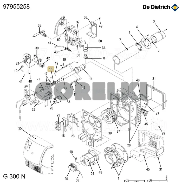 Пружина толкателя De Dietrich 97955258 для газового котла
