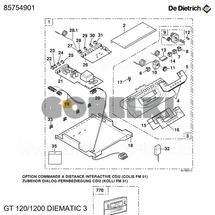 Пучок GT120 Diem Easy Stan De Dietrich 85754901 для газового котла