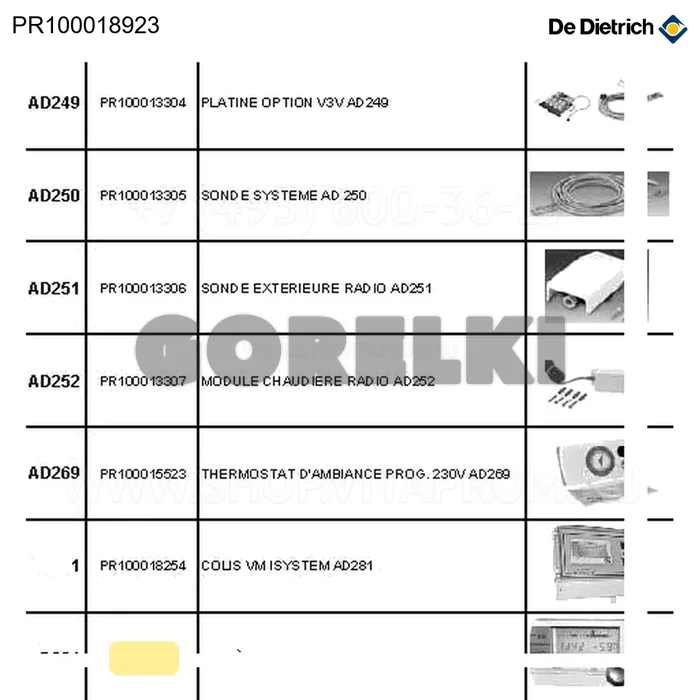 Пульт дистанционный радио cdr2/cdr4 dd a De Dietrich PR100018923 для газового котла