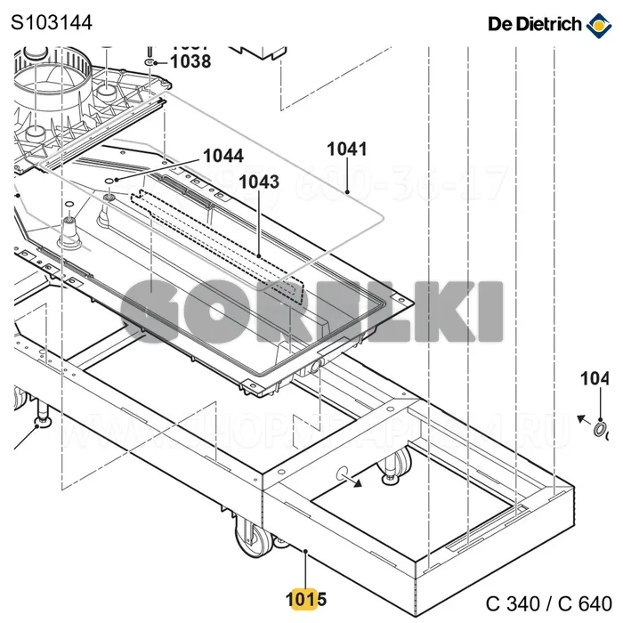 Рама 5-7 элементов De Dietrich S103144 для газового котла