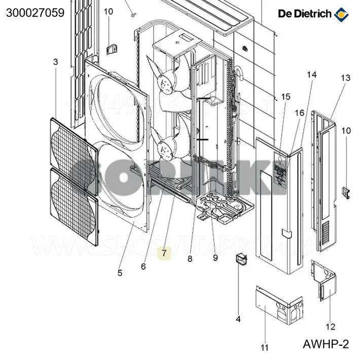 Рама AWHP 22-27 TR De Dietrich 300027059 для газового котла