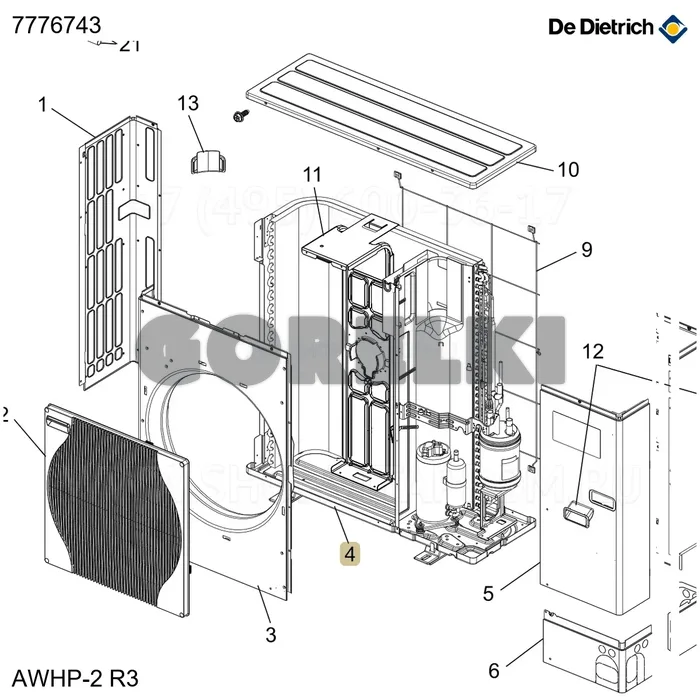 Рама De Dietrich 7776743 для газового котла
