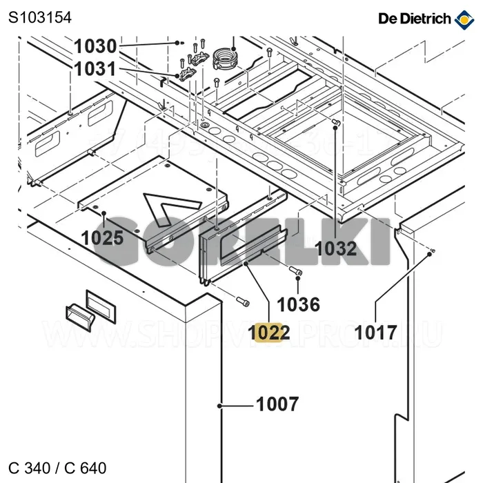 Рама опорная передняя De Dietrich S103154 для газового котла