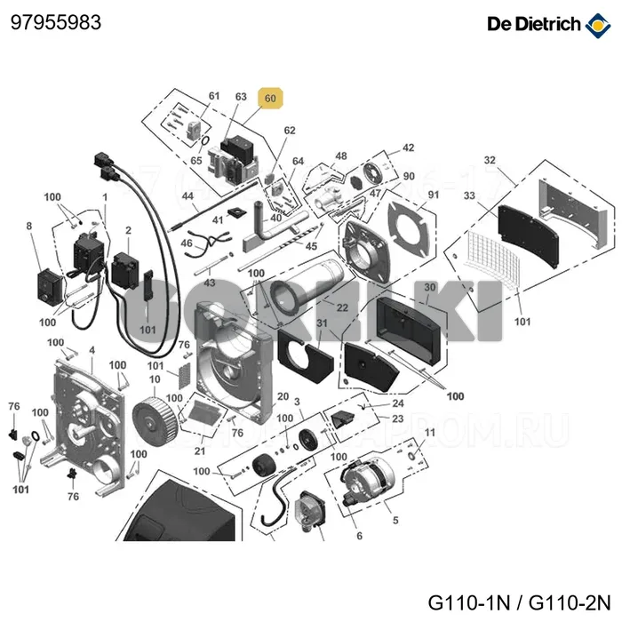 Рампа газовая cg15 De Dietrich 97955983 для газового котла