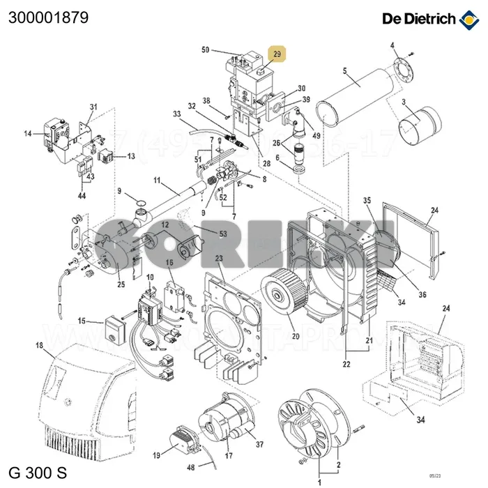 Рампа газовая MB-VEF 407 B01-300MB De Dietrich 300001879 для газового котла