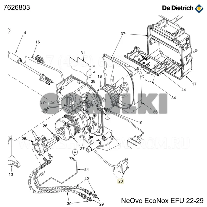 Разъем 7-контактный De Dietrich 7626803 для газового котла