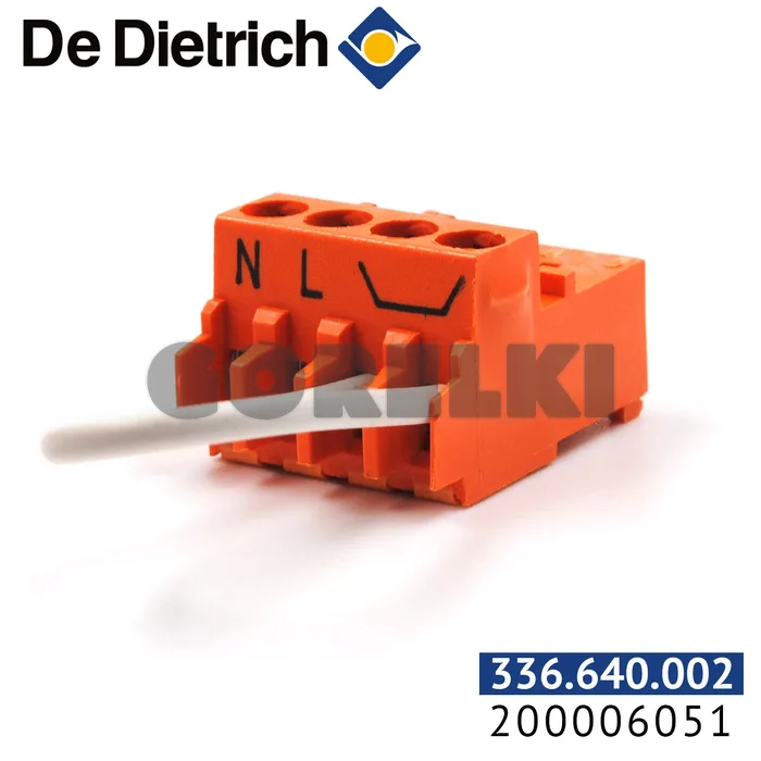 Разъем De Dietrich 4-контактный установленный VA+CS 200006051 для газового котла