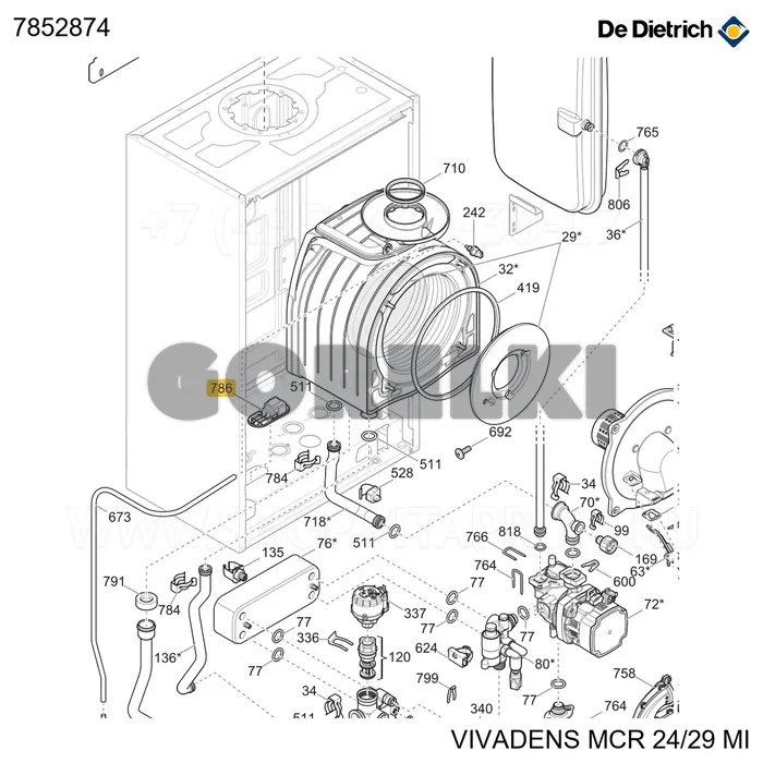 Разъем Plug & Play De Dietrich 7852874 для газового котла