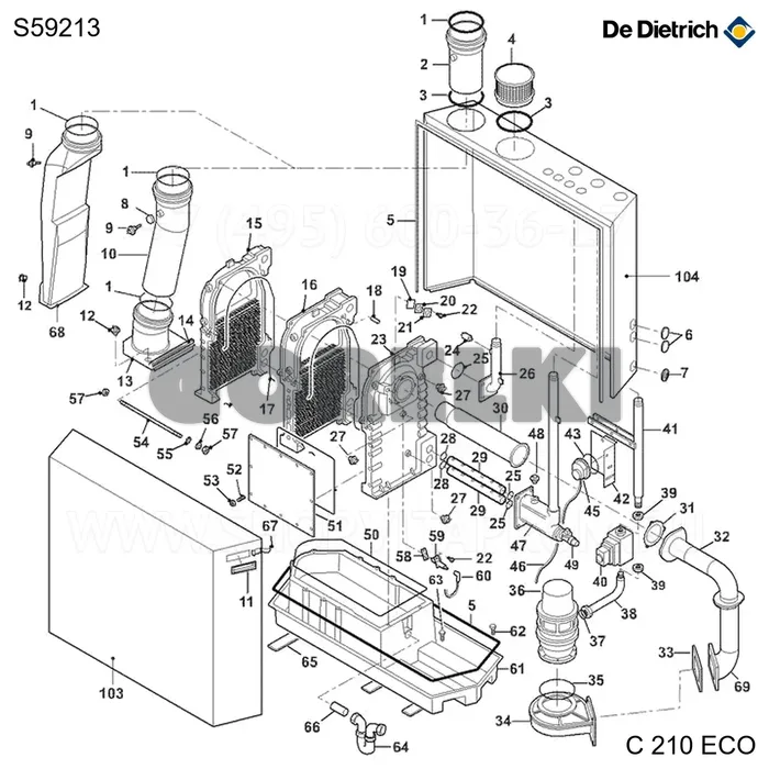 Разъем x13a De Dietrich S59213 для газового котла
