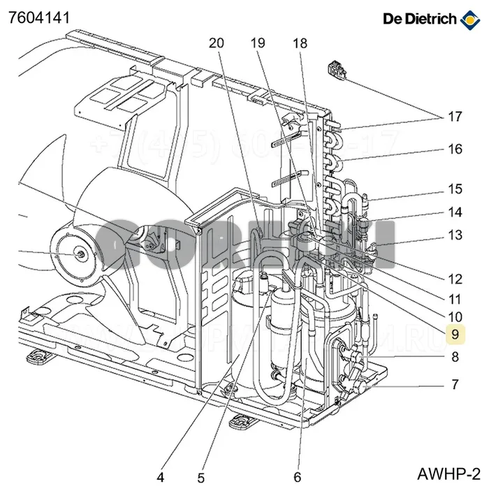Редуктор AWHP 4 De Dietrich 7604141 для газового котла