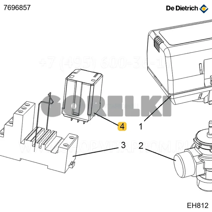 Реле 24VDC 3NO 16A De Dietrich 7696857 для газового котла