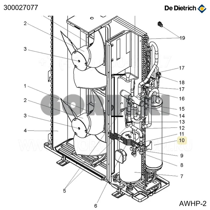 Ресивер 22-27 tr De Dietrich 300027077 для газового котла