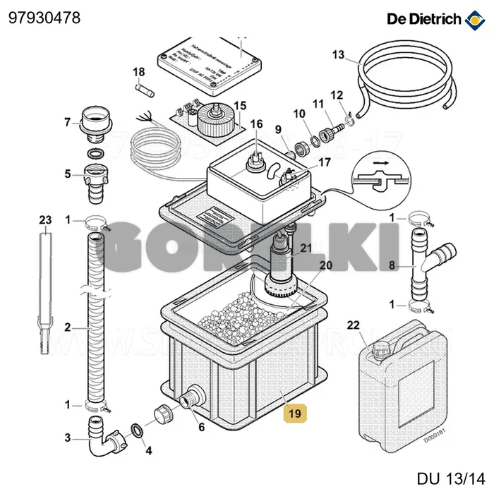 Резервуар du 14 De Dietrich 97930478 для газового котла