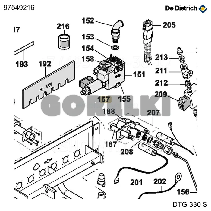 Ручка MB-ZRDLE410/412/4 De Dietrich 97549216 для газового котла