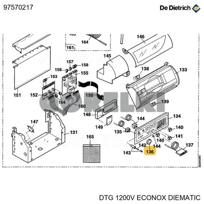 Ручка регулировки 30-90 De Dietrich 97570217 для газового котла