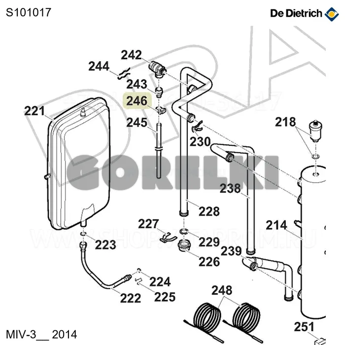 Сальник 135 0107 599 02 De Dietrich S101017 для газового котла