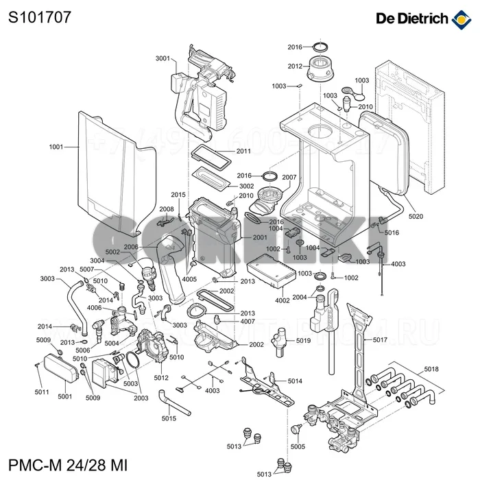 Щетка для чистки теплообменника De Dietrich S101707 для газового котла