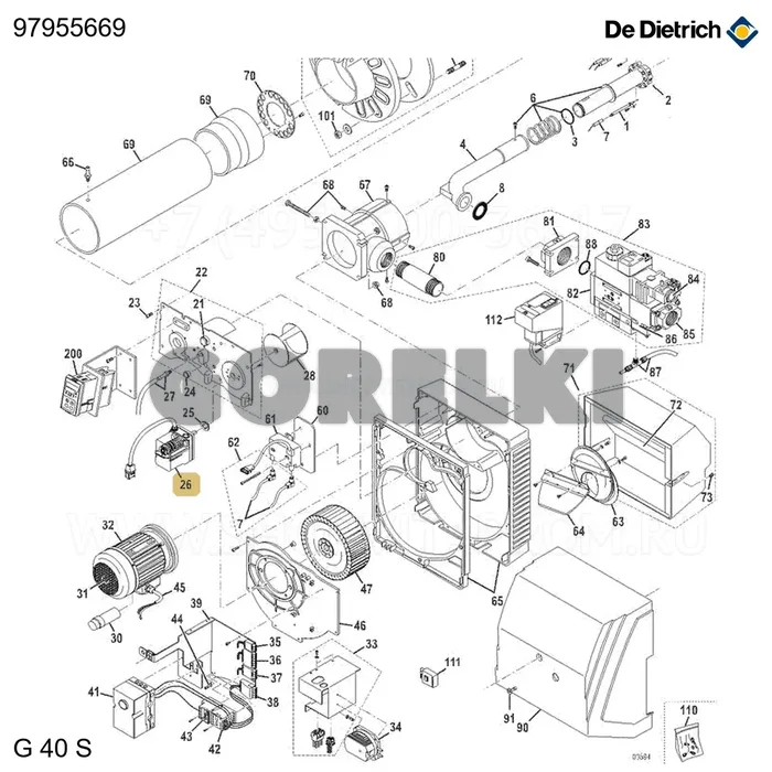 Сервопривод sta30 b2 37/6 3n32l De Dietrich 97955669 для газового котла