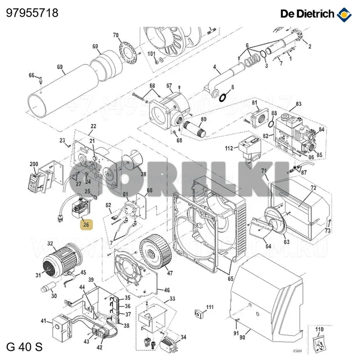 Сервопривод sta30b3 37/6 De Dietrich 97955718 для газового котла