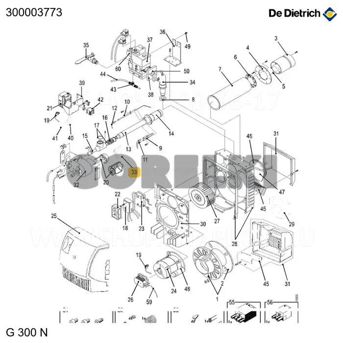 Сфера De Dietrich 300003773 для газового котла