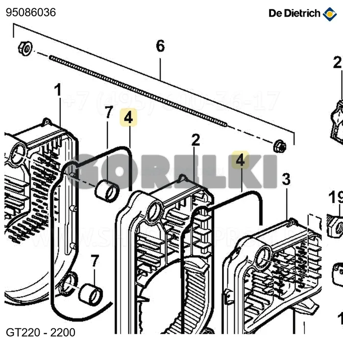 Шнур De Dietrich уплотнительный D8 1м 95086036 для газового котла