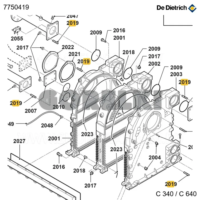 Шпилька m12x35 De Dietrich 7750419 для газового котла