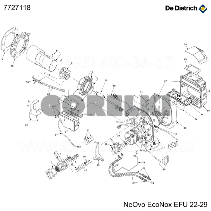Шунт шкафа безопасности De Dietrich 7727118 для газового котла