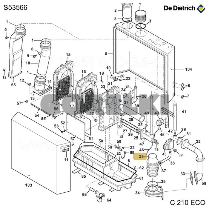 Система смешения встроенная 80kw De Dietrich S53566 для газового котла