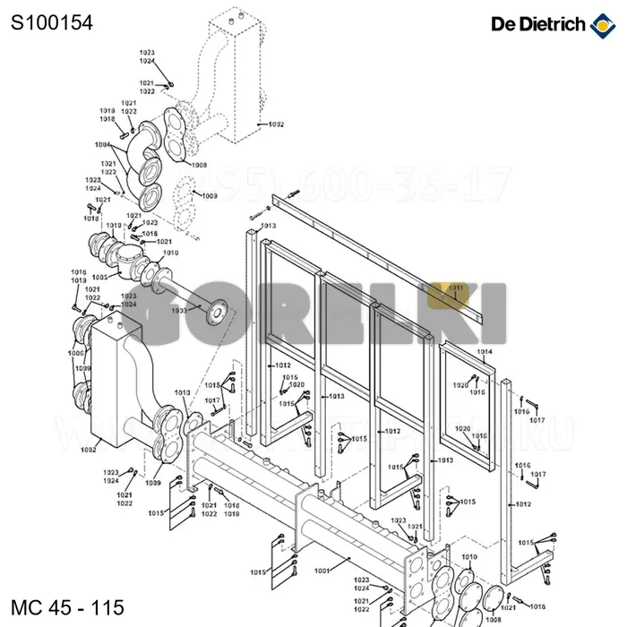 Скоба настенная lw3 De Dietrich S100154 для газового котла