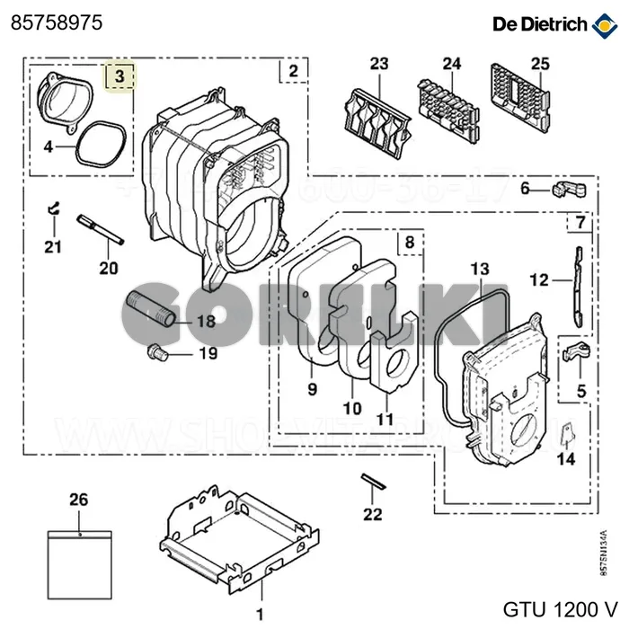 Сопло gt120 полное De Dietrich 85758975 для газового котла