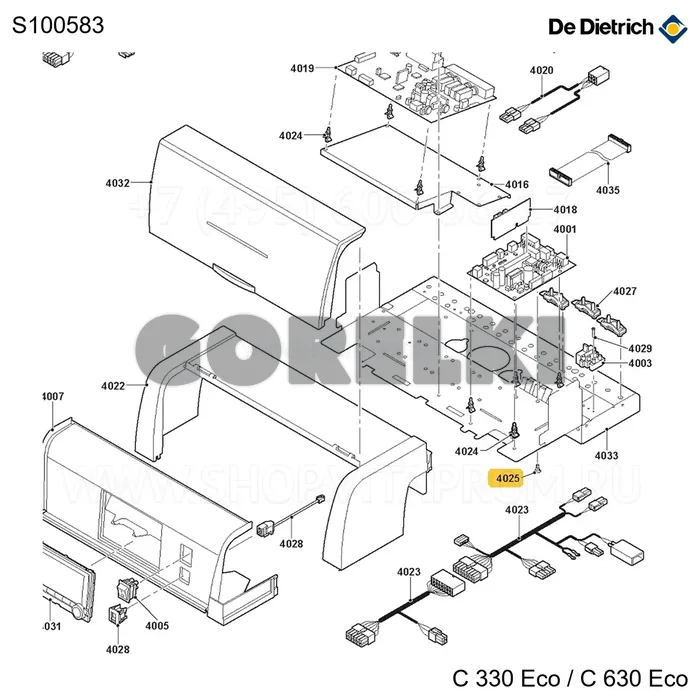 Стойка крепления платы электронной De Dietrich S100583 для газового котла