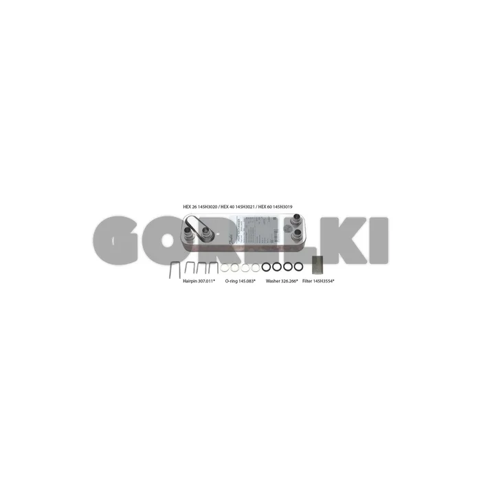 Теплообменник Danfoss brasé EVOFLAT тип 2 с acce 145H3666 для газового котла