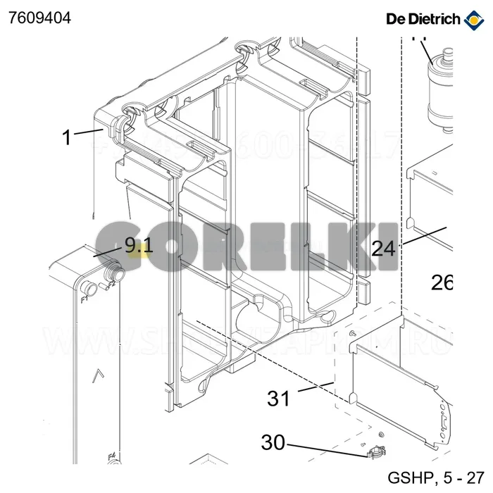 Теплообменник пластинчатый f80h-84 De Dietrich 7609404 для газового котла