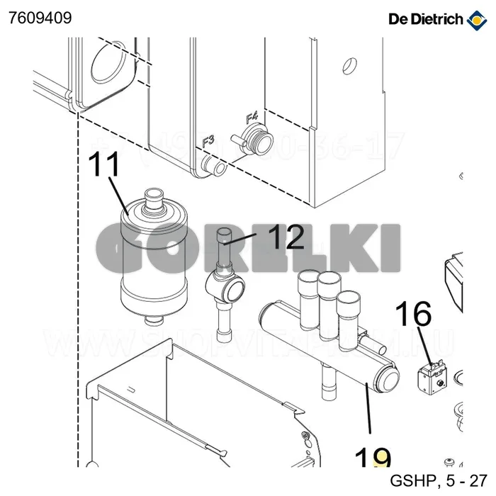 Теплообменник пластинчатый v25th-84 De Dietrich 7609409 для газового котла
