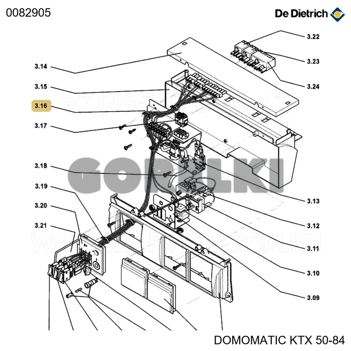 Термостат kt De Dietrich 0082905 для газового котла