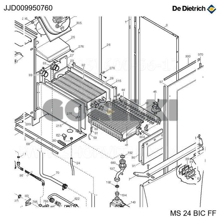 Термостат предохранительный De Dietrich JJD009950760 для газового котла