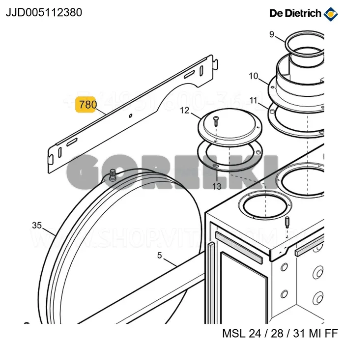 Траверса опоры котла Uk De Dietrich JJJ005112380