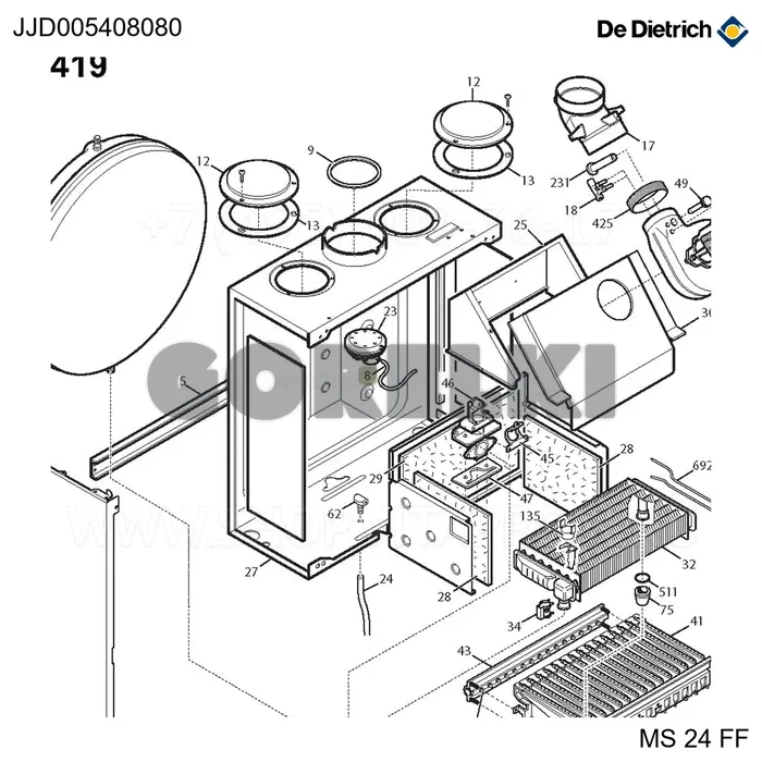 Трубка прессостата 4,8x8 L270 (4 шт/уп) De Dietrich JJJ005408080 для газового котла