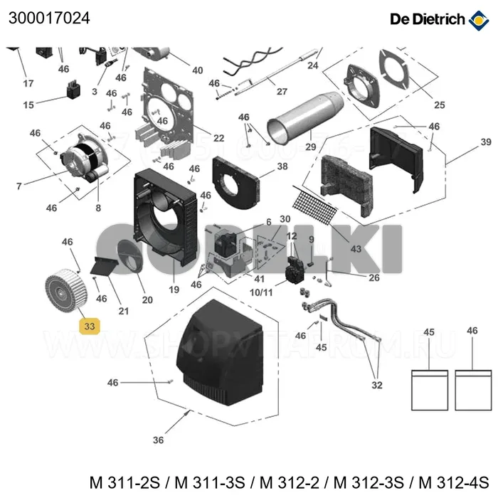 Турбина 180 x 70 (punker) De Dietrich 300017024 для газового котла