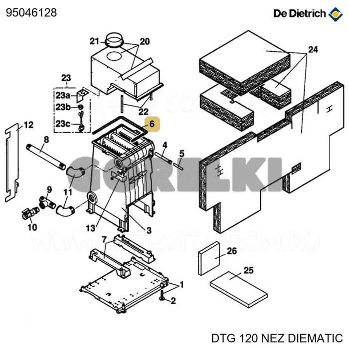 Уплотнительный шнур De Dietrich D10 1м 95046128 для газового котла
